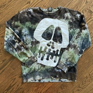 Stüssy Tie Dye Skeleton Crewneck Sweatshirt